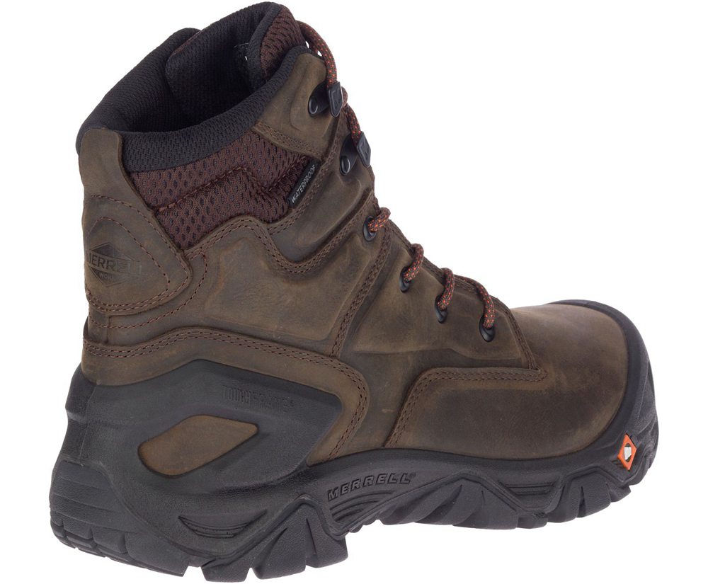 Merrell Vandrestøvler Herre - Strongfield Læder X 7\" Waterproof Comp Toe - Brune - XUT297546